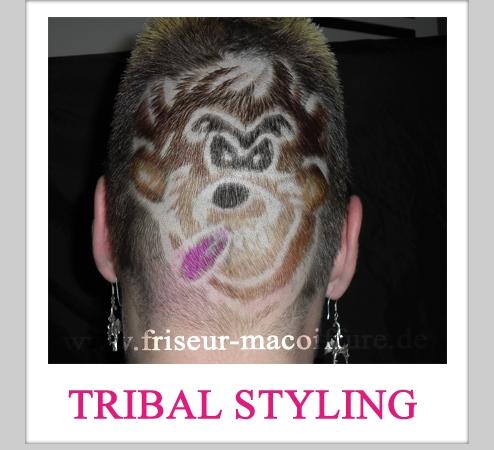 Blickfang mit einem besonderen Tribal Styling von Friseur Ma Coiffure