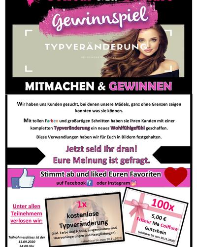 Gewinnspiel Friseur Ma Coiffure